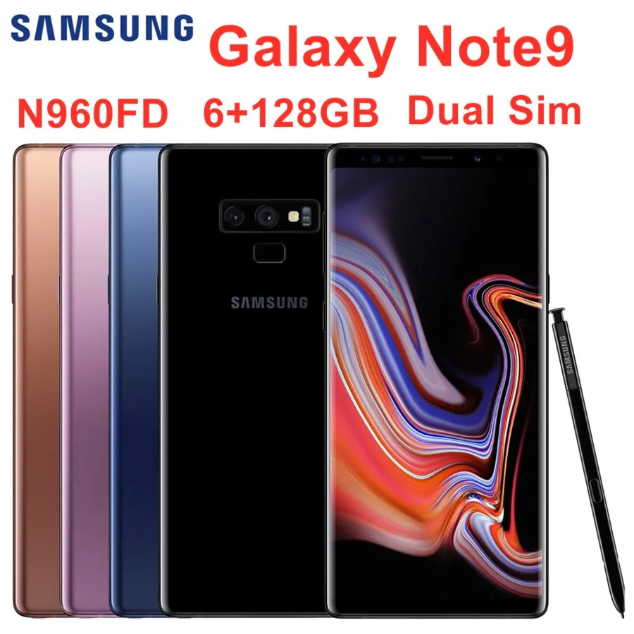 Samsung Galaxy Note9 Note 9 N960FD две sim-карты 128G rom 6G ram LTE мобильный телефон Восьмиядерный 6," двойной 12MP Exynos NFC