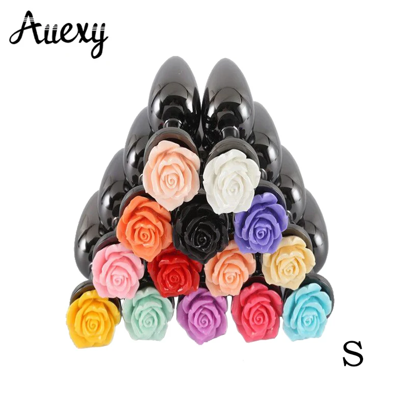 AUEXY-Rose-Black-Plugue-Anal-Plug-Metal-Buttplug-Korek-Analny-Butt-Plugs-Adult-Sextoy-for-Woman