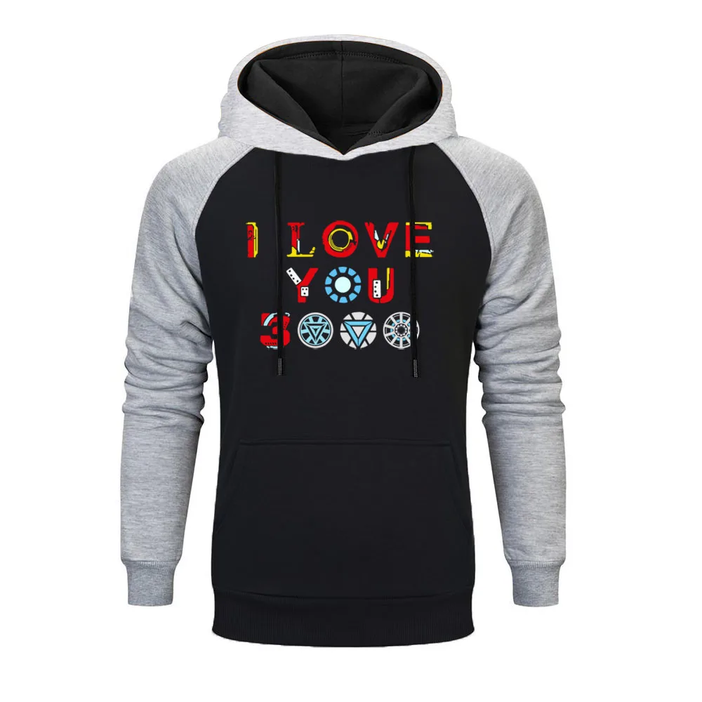 

I Love You 3000 Print Raglan Hoodies Sweatshirt 2019 New Brand Iron Man Sweatshirts Autumn Winter Fashion Harajuku Streetwear