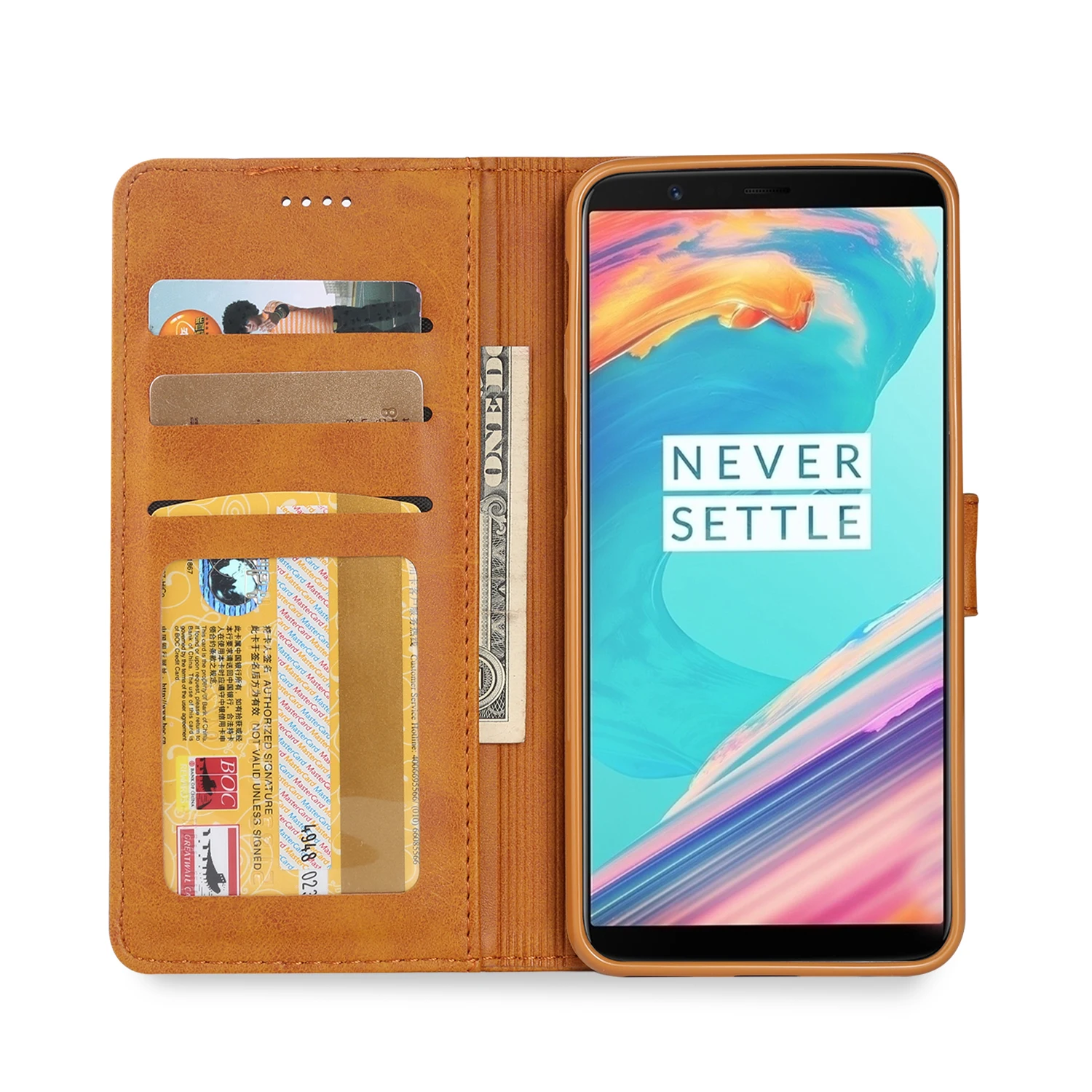 Флип кожаный чехол для Oneplus 5 т люкс бумажник держатель карт Стенд телефон мешки