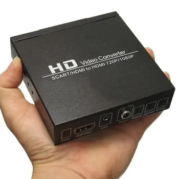 

Free shipping 1080P SCART to HDMI Video Audio Converter HDTV For XBox Upscaler AV PAL NTSC Signal Adapter HD Receiver 3D