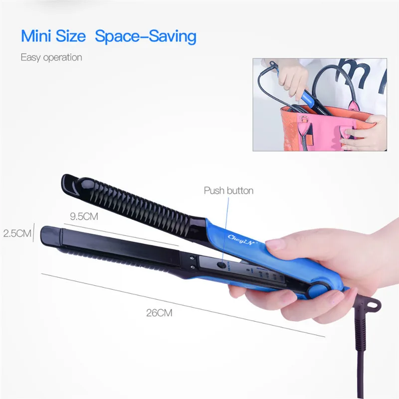 

CkeyiN 2 in 1 Hair Straightener Flat Iron Aluminum Plate PTC Rapid Heating Hair Curler Temperature Adjustable Styling Tools