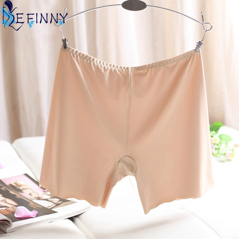 

Girl's High Waist Female Seamless Soild Color Ice Silk Quick Dry Panties Safety Ladies Panties 2017