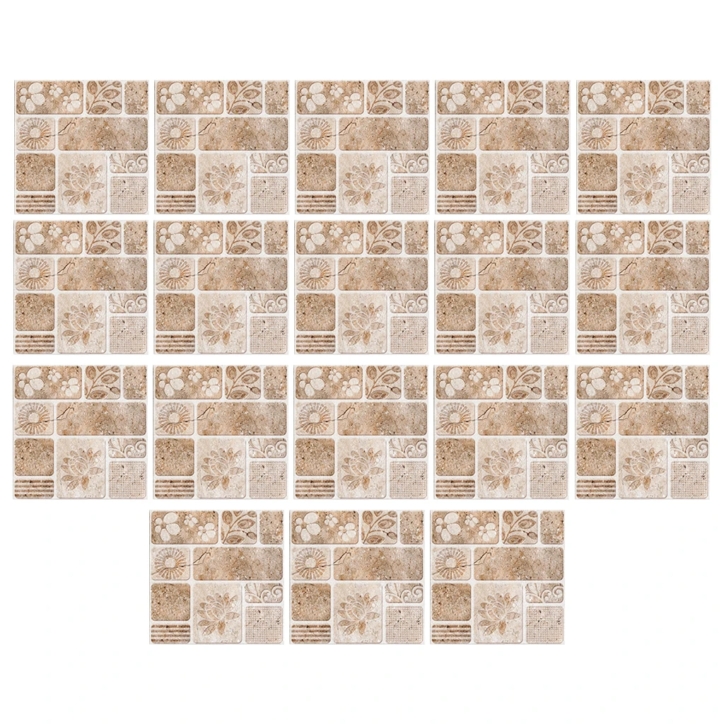  Pack of 18 Tiles 3D Wall Panels Interior Wall Decoration for Bathroom Kitchen Backplash Decals Wallpaper