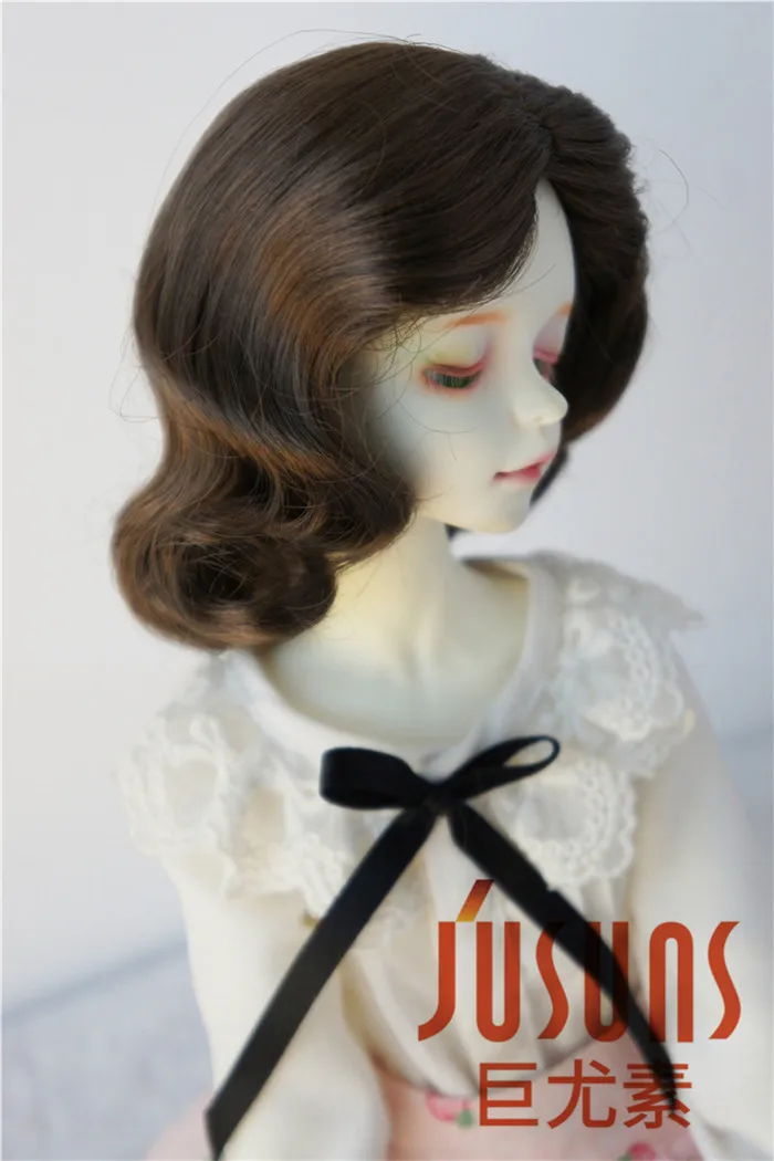 JD338 MSD 1/4 мягкая волна BJD синтетический мохер куклы парики 7-8 дюймов Короткие ретро европейские BJD волосы куклы
