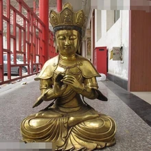 Bi002752 2" Тибет Буддийский Храм Бронзовый Gild Майтрейя Гуань инь Бодхисаттва статуя Будды