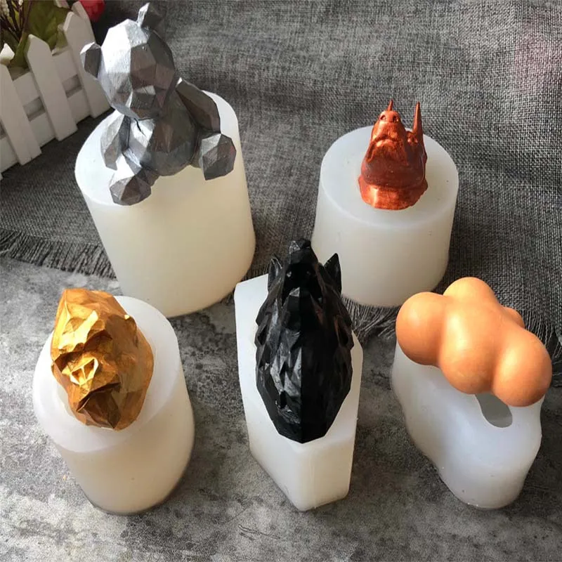 

3D cloud, wolf head, sitting bear, Doberman head modeling mold DIY pendant jewelry silicone mold