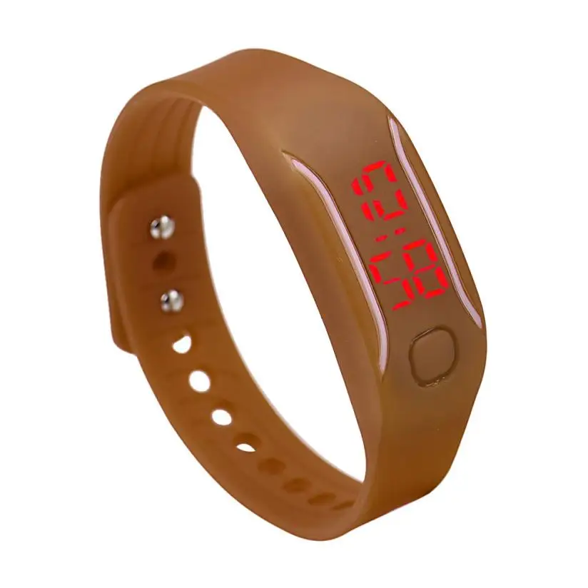 Мужские Женские силиконовые светодиодный часы Дата спортивный браслет цифровые наручные часы - Цвет: C