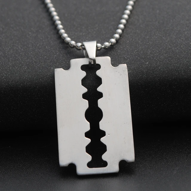 Razor Blade Stainless Steel Necklace  Stainless Steel Pendant Necklaces -  Fashion - Aliexpress