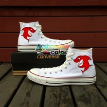 Custom Girls Boys Converse Chuck Taylor Women Men Shoes Shark Design Hand Painted High Top Sneakers Birthday Gifts