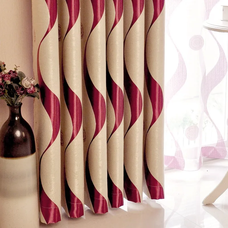European Living Room Curtain Striped Curtains High Shading Blackout Drapess Kitchen Bedroom Made Drapes