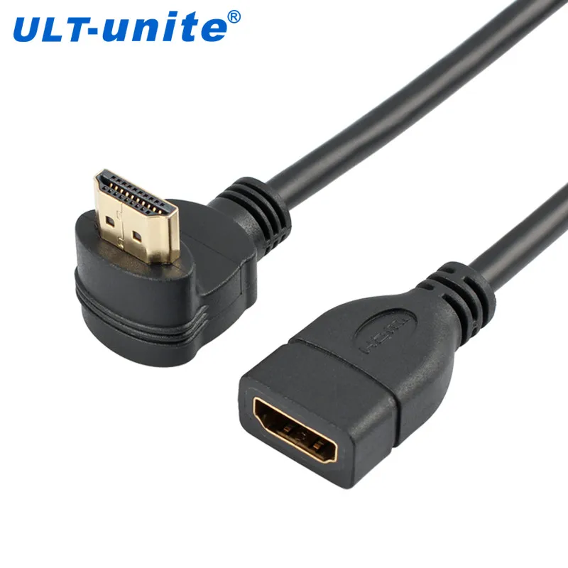 ULT-unite Right Angle 90 Degree HDMI Male to Female Extension Cable 10.2 Gbps Transfer rate Support 4K*2K |