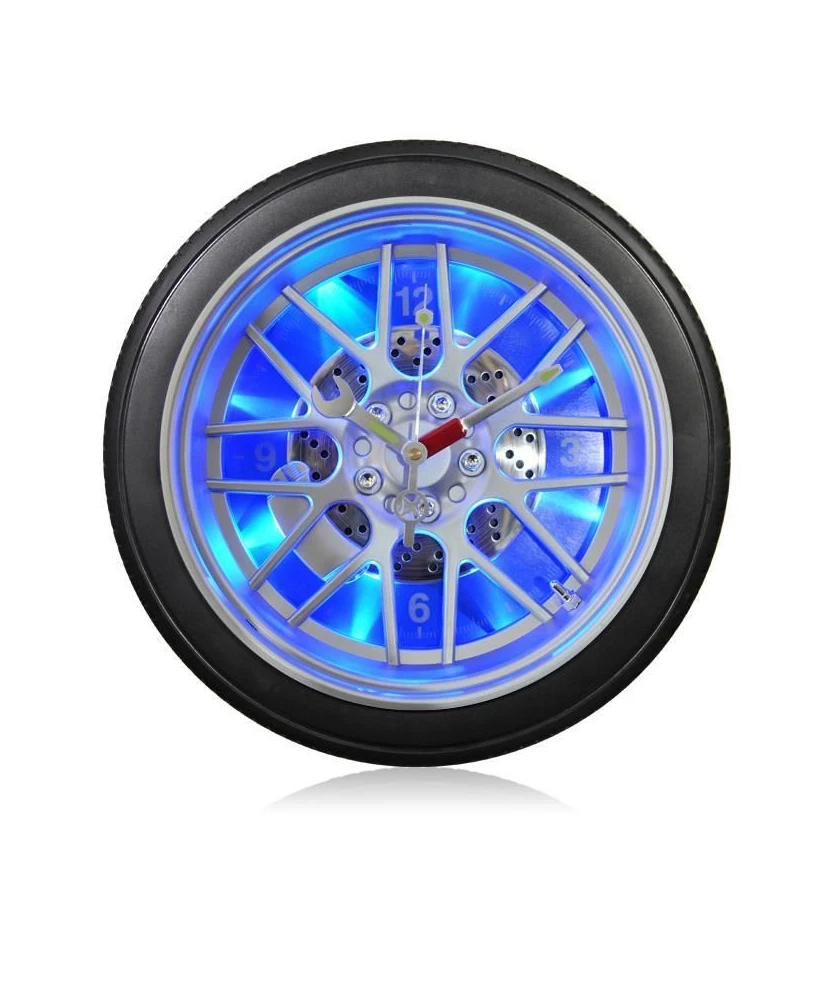 Творческий шины для легковых автомобилей светодиодные фонари настенные часы 10-дюймовая шпилька круглое пластиковое ведро для украшения бытовые кварцевые настенные часы вы легко сможете повесить в любом месте бар тема Подвесные часы