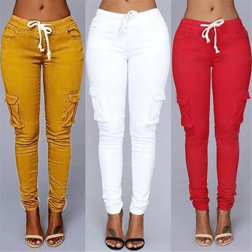 

Womens Fashion Sportswear Casual Fashion Sexy Women Pants High Waist Stretch Slim Pencil Trousers Running Pants #4NV29