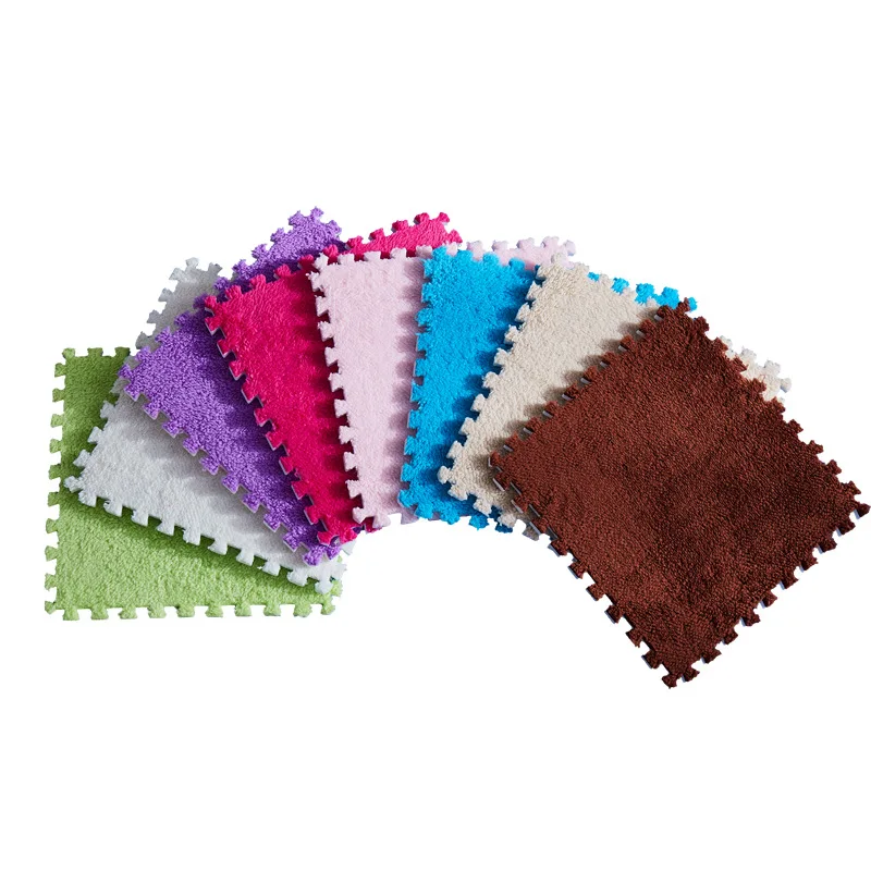 

1PC Home Decoration EVA Bedroom Full Home Floor Mat Treasure Crawling Mat Stitching Suede Puzzle Foam Pad