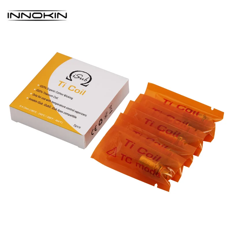 

100% Original Innokin iSub Ti Coils 0.4ohm Titanium Coil Head 5pcs/lot