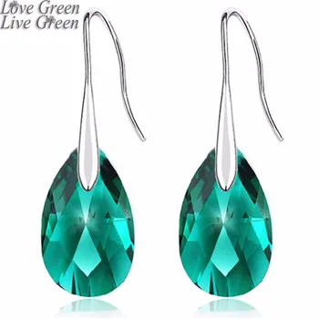 

2019 queen girl birthday gifts brand wedding austrian crystal 18KGP sweet tear water Drop Earrings fashion Jewelry women 80335