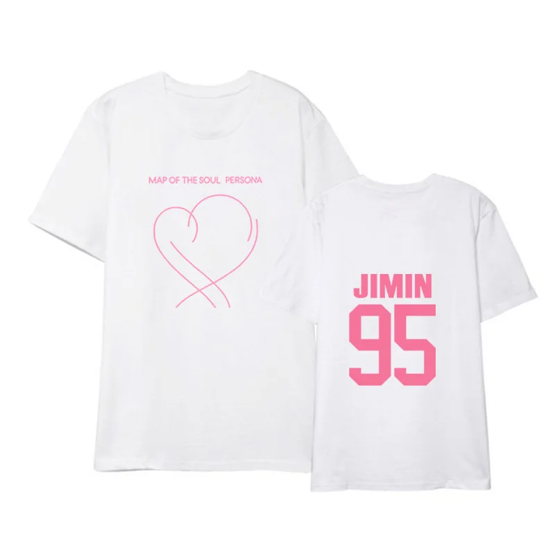 Kpop EXO GOT7 jin футболка «suga» карта душа persona летняя новая футболка с короткими рукавами для мужчин и женщин k-pop корейские Топы k pop футболки - Цвет: 4