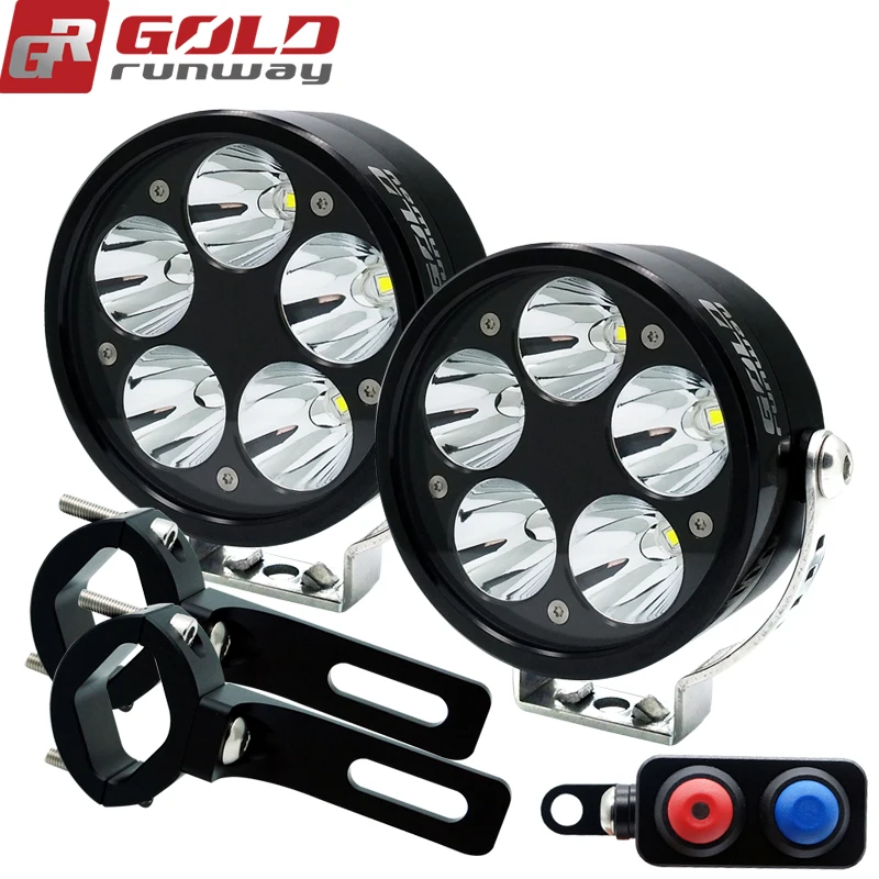 GOLDRUNWAY GR50x 50W 3.5inch Hi Lo Strobe motorcycle led lights kits on