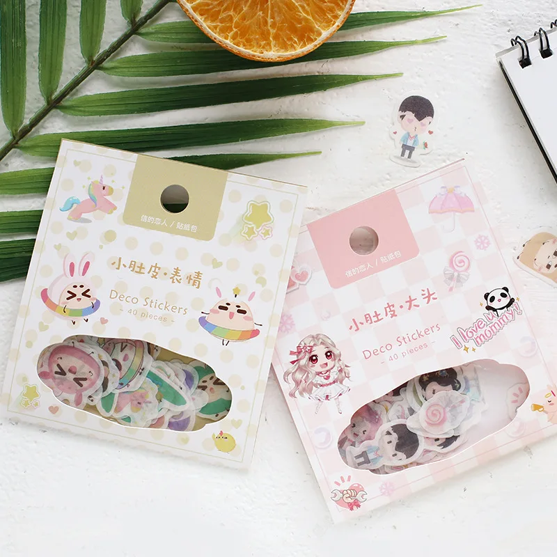 45pcs/pack Kawaii Paper Stationery Sticker Set Cute Animal Scrapbooking Diary Album Diy Craft Planner Decorative Label Sticker