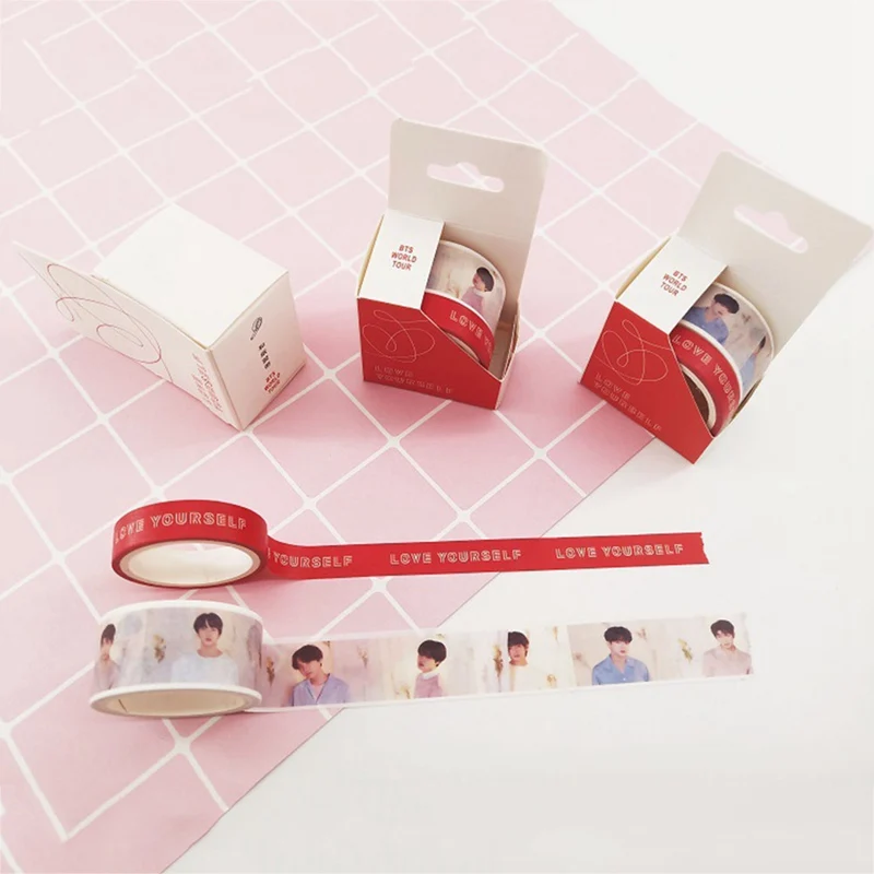 

2PCS/SET K-POP Washi Tape New Ablum LOVE YOURSELF Paper Maksing Tape DIY Scrapbook Stickers
