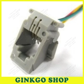 

20pcs/lot Gray Plastic 4P4C RJ11 PCB Socket Jack Telephone Adaptors Connectors 616W-4P4C Models Free Shipping