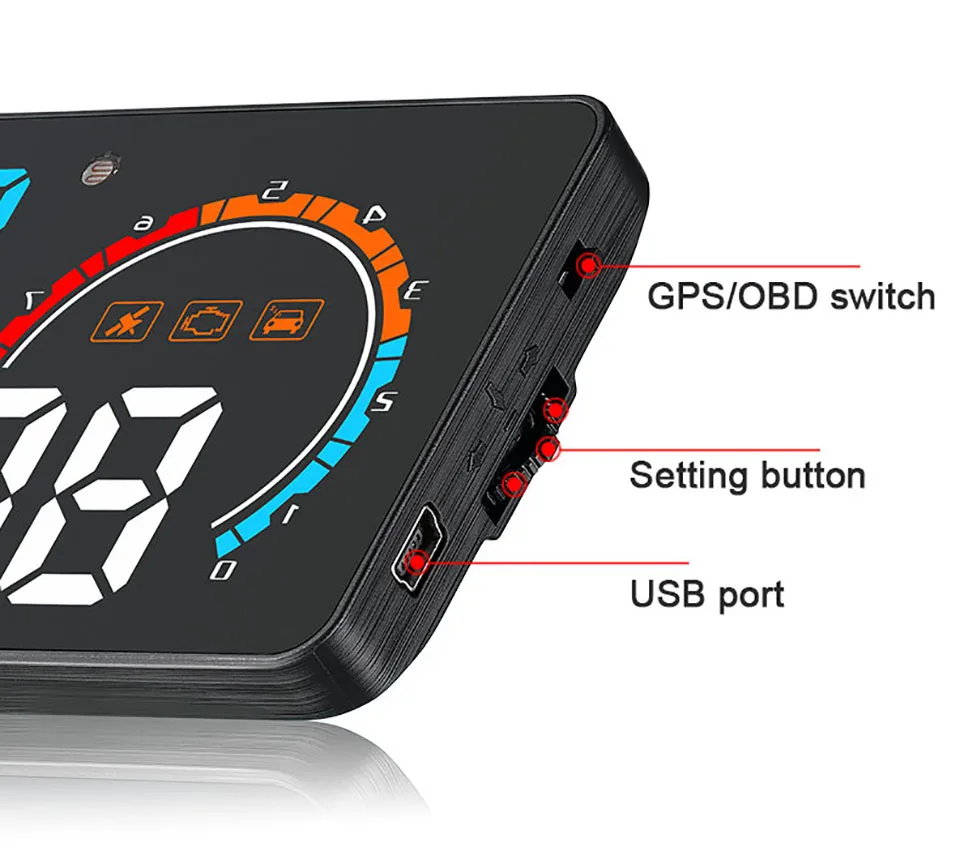 VJOYCAR 2019 Новый D2500 2 в 1 HD HUD OBD2 бортовой компьютер светодиодный gps автомобили Спидометр лобовое стекло проектор износ автомобиля сигнализации