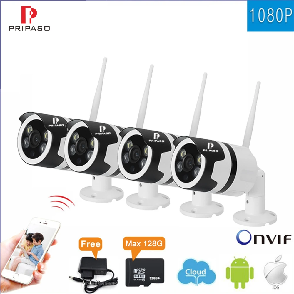 

Pripaso HD Full 1080P Bullet Cloud Storage Surveillance Wifi Camera Outdoor ONVIF P2P Wireless Network CCTV Video IP Camera