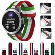Для Garmin Forerunner 645 Vivomove HR Vivoactive 3 музыкальный полосатый нейлоновый ремешок для часов браслет сменный Браслет 20 мм