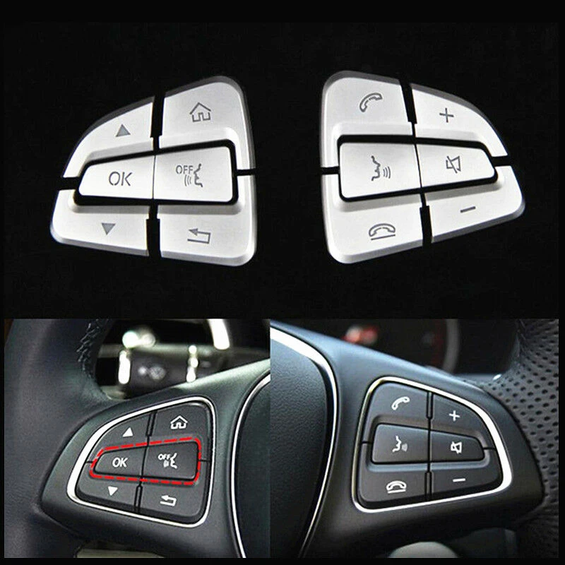 

For Mercedes Benz GLC C Class W205 2015-2018 Replace Accessory Steering Wheel Button cover 12pcs/Set