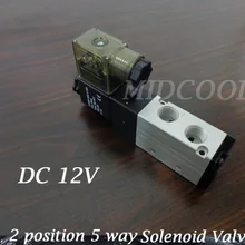 Válvula 4V110-06(М5), G1/8,12 В Boutique Pnuematic Электромагнитный Клапан 5 way 2 позиция Одноместный Coil Электромагнитный Клапан для газа