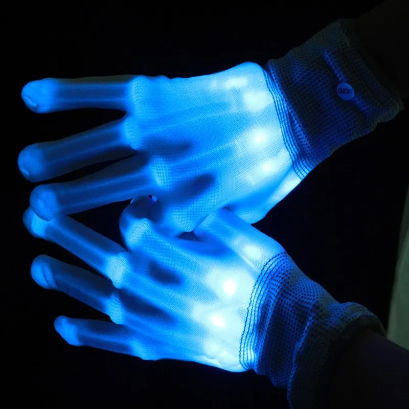 Colorful LED Flashing Gloves Finger Glow Flash Novelty Toys for Kids Adult Festive Christmas Halloween Party Gift Light Toys