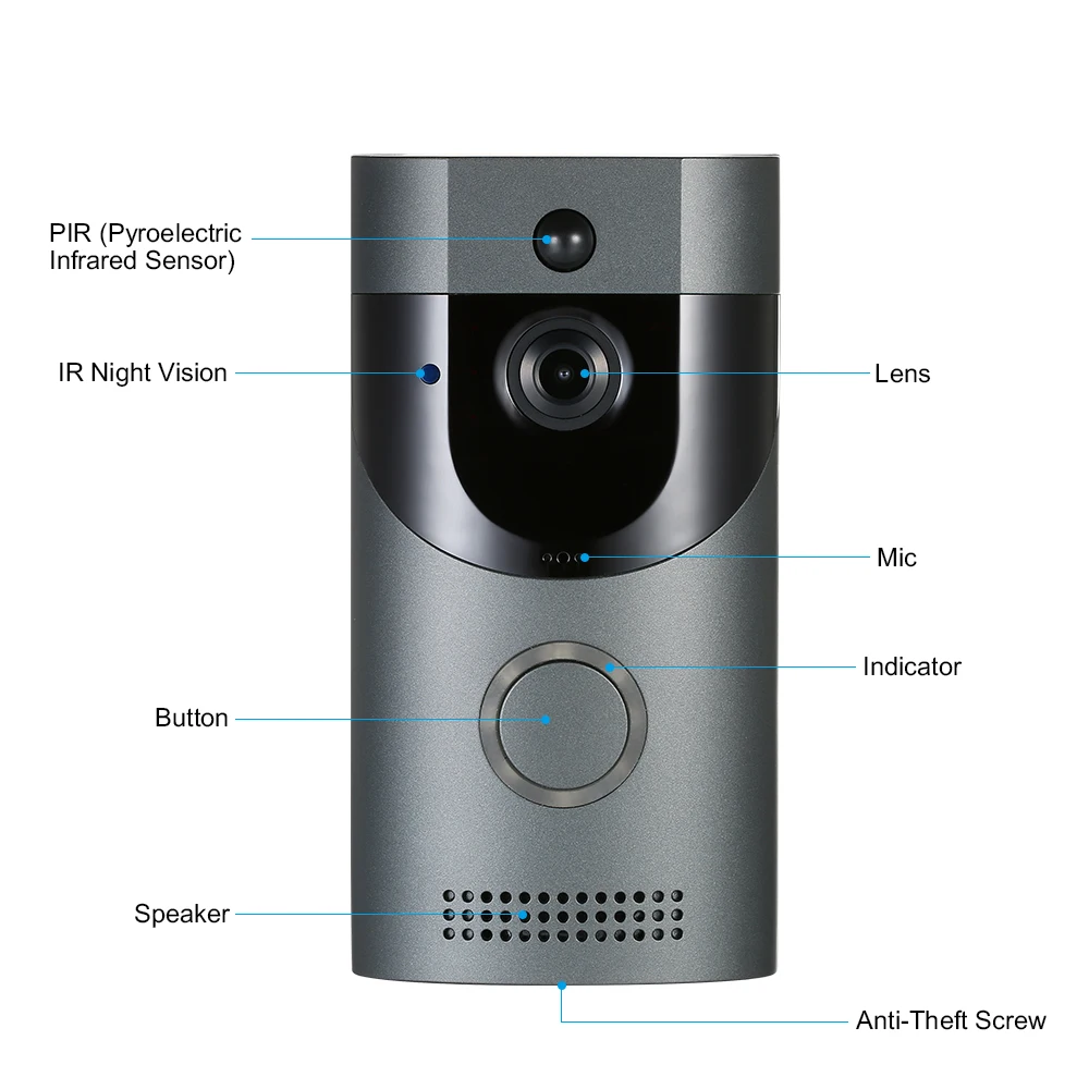 720P видеодомофон видео дверной звонок беспроводной умный дистанционный видео дверной звонок Wifi ИК функция ночного видения безопасность умный дверной звонок S