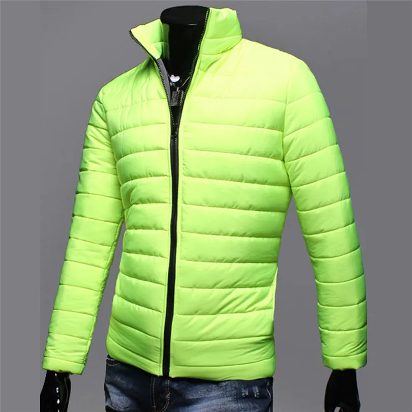 Men Winter Autumn Jacket Casual Keep Warm Stand Collar Coats Slim Long Sleve Zipper Jacket Top Coat Male Outwear Coat #4M28 (9)
