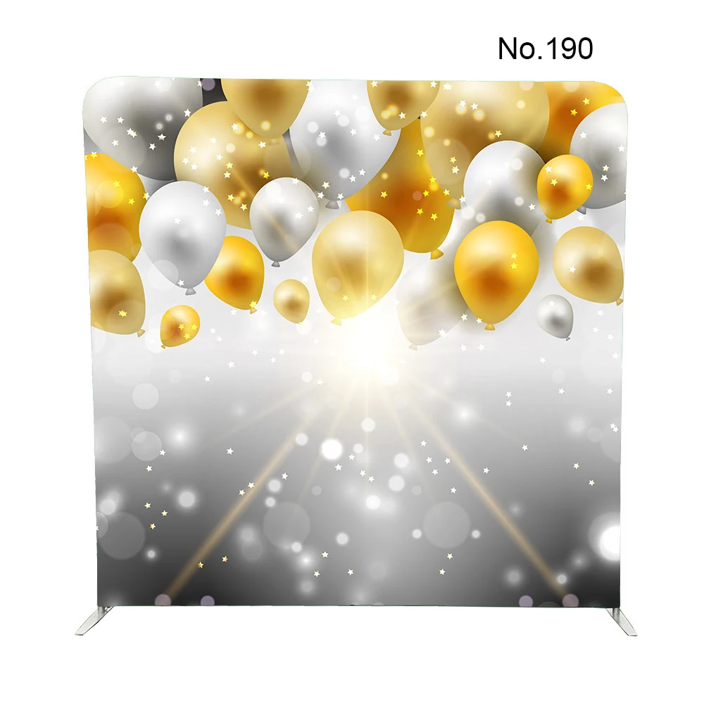 No.190 gold silver balloon 100% polyester stretch fabric pillowcase background for birthday party | Дом и сад