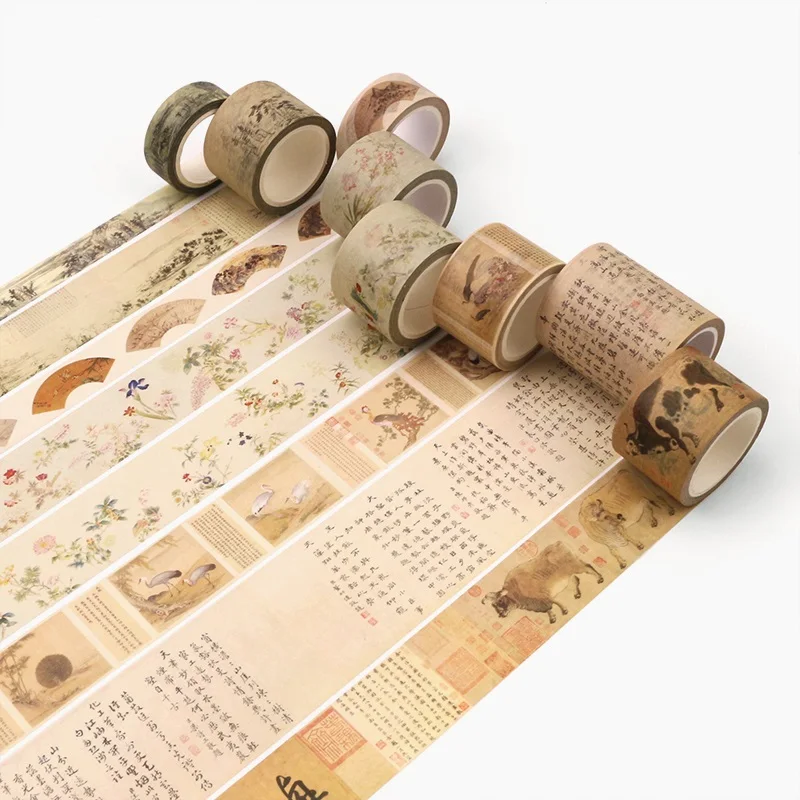 24 Designs Chinese traditional painting/Stamper/Seal Japanese Washi Decorative Adhesive DIY Masking Paper Tape Sticker Label