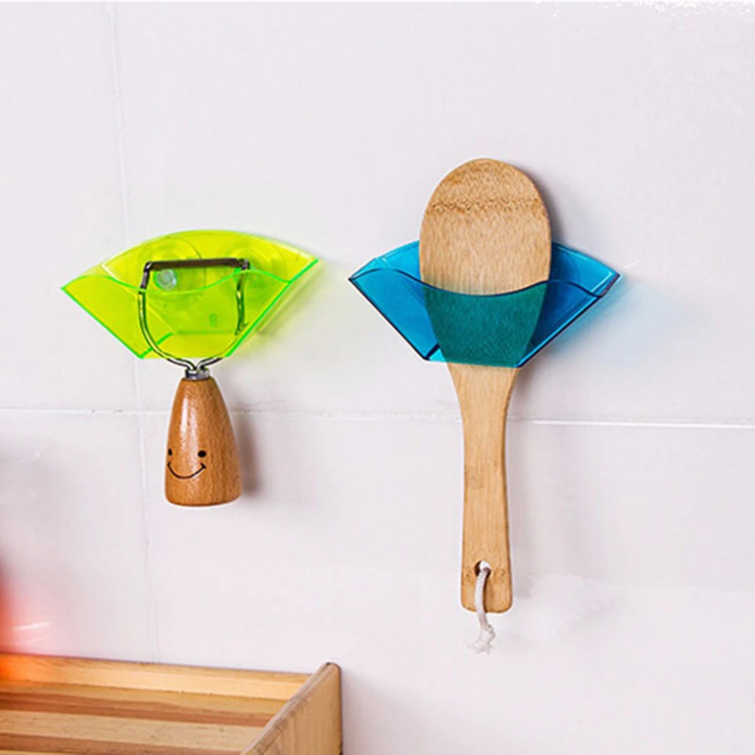 

1pc Useful Double Suction Cup Sink Shelf Soap Sponge Drain Rack Kitchen Sucker Storage Tool Color Random