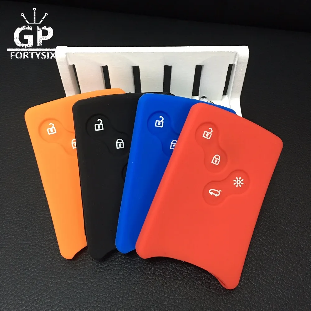 

Silicone Rubber Car key cover case protector Sticker holder fit Renault Clio Logan Megane 2 3 Koleos scenic card keychain case