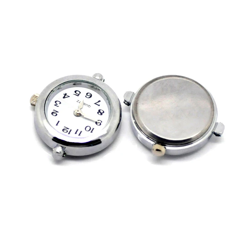 2-10 шт Мужские Женские Серебряные Круглые Гладкие циферблаты для DIY европейская подвеска браслет часы изготовление 27X24 мм