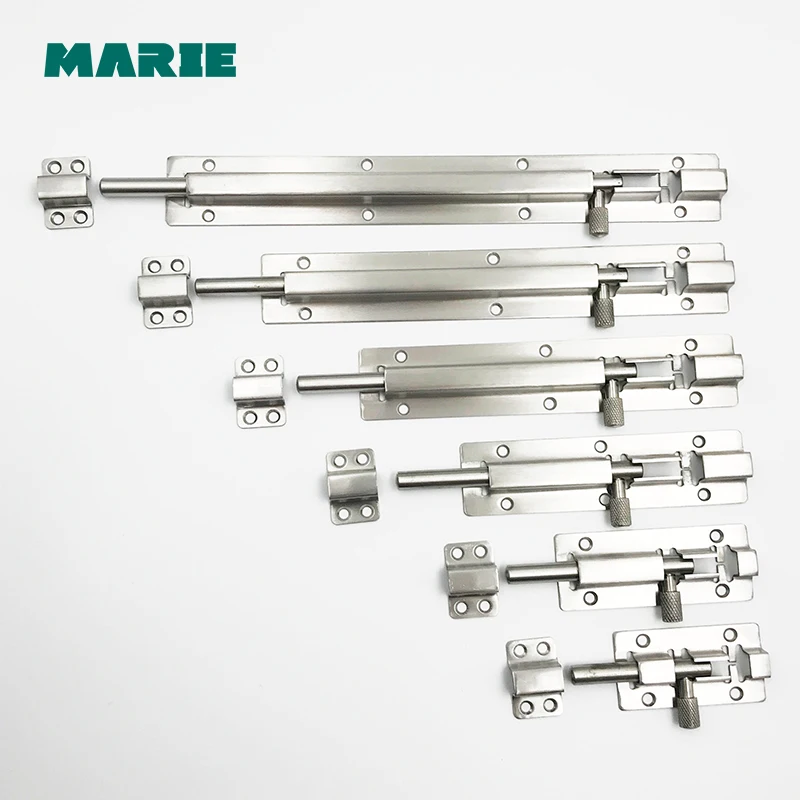 1 SET Stainless Steel Door Barrel Bolt Latch Hasp Stapler Gate Lock Safety Latch+Screws Home Safe Tools