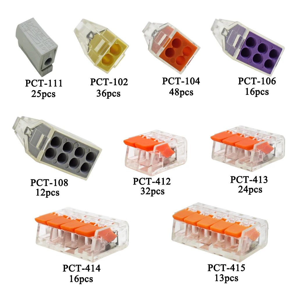 Разъем для провода 340 шт./кор. Универсальный Компактный клеммный блок освещения разъем провода для 5 комнаты смешанные быстрый разъем