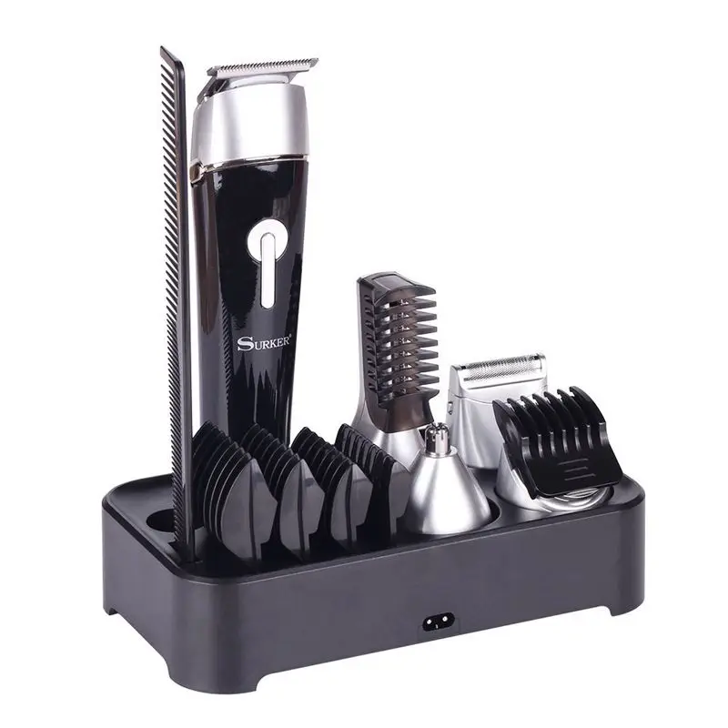 

SURKER Professional 5 in 1 Hair Clipper Rechargeable Cordless Grooming Kit for Men Beard Trimmer Nose Hair Trimmer Dual Shaver #