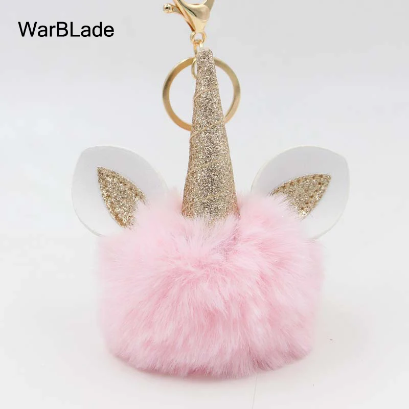 WarBLade пушистый помпон брелок с единорогом искусственный мех кролика помпоны шар