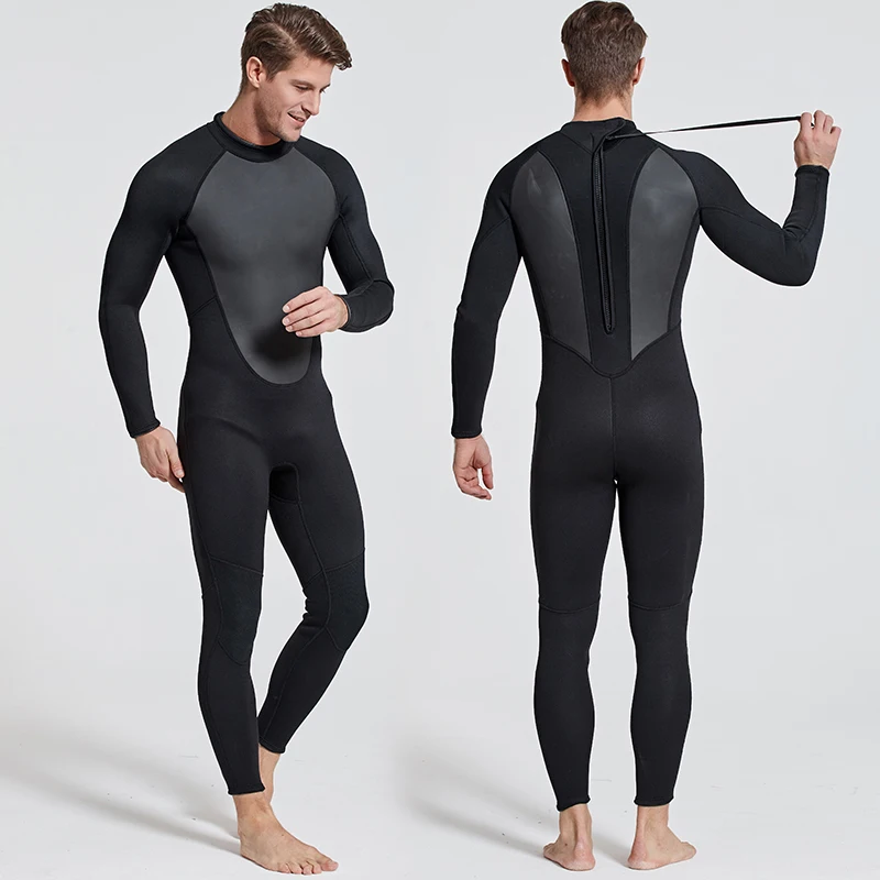 

Men's Wetsuit Neoprene 3mmmm Thick Long Sleeve One Piece UV Protection Sun Protection Sunsuit Wetsuit for Adult Youth Man