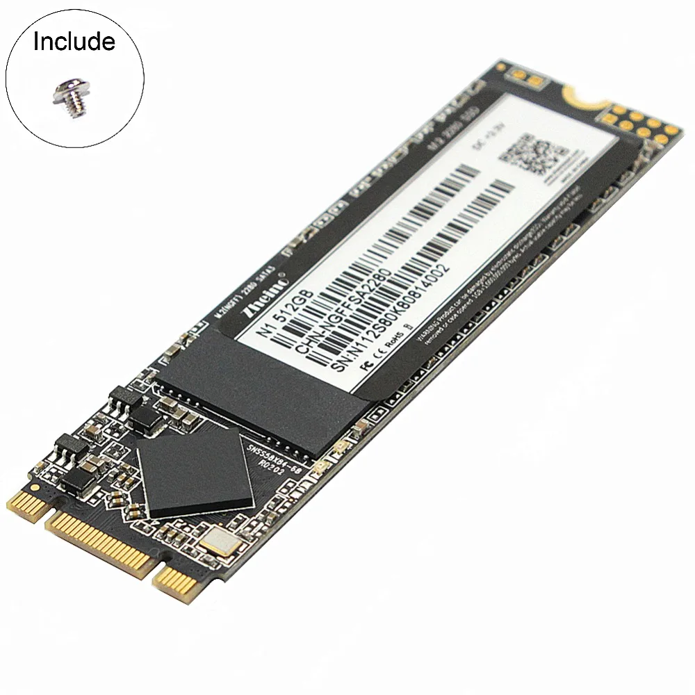 Zheino M.2 2280 1 ТБ SSD M.2 NGFF SSD 2280 мм с SATA3 6 ГБ/сек. высокоскоростной Внутренний твердотельный диск для ПК настольного ноутбука