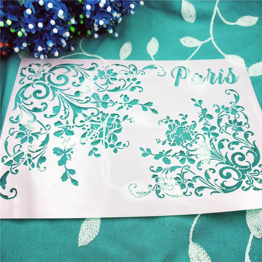 

Flower tip plastic mold shield DIY cake scrapbook stencils hollow Embellishments printing lace ruler Valentine's Day