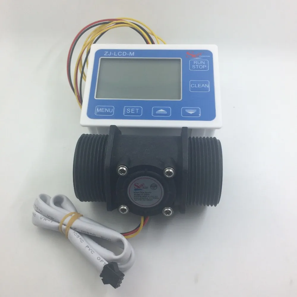 New 1.5" Water Flow Sensor Meter Counter Indicator + Digital LCD