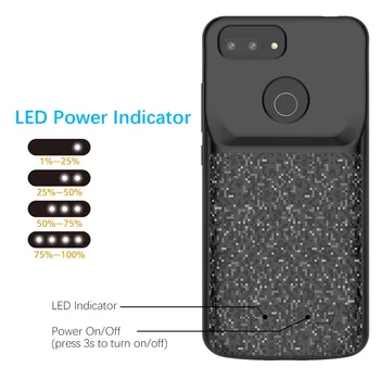 

For Xiaomi Mi 8 Lite 4700mah Battery Charger Case External Backup Charger Power Bank Charging Phone Case