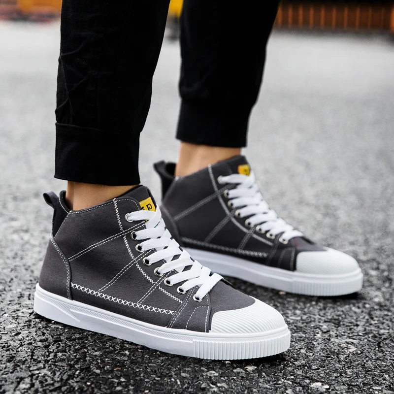 عالية أعلى رجل حذاء قماش الربيع الخريف رجل تزلج أحذية رمادي ضوء الأخضر عارضة الأحذية المطاط أسفل أحذية مشي الرجال عالية أعلى رجل حذاء قماش الربيع الخريف رجل تزلج أحذية رمادي ضوء الأخضر عارضة الأحذية المطاط أسفل أحذية مشي الرجال