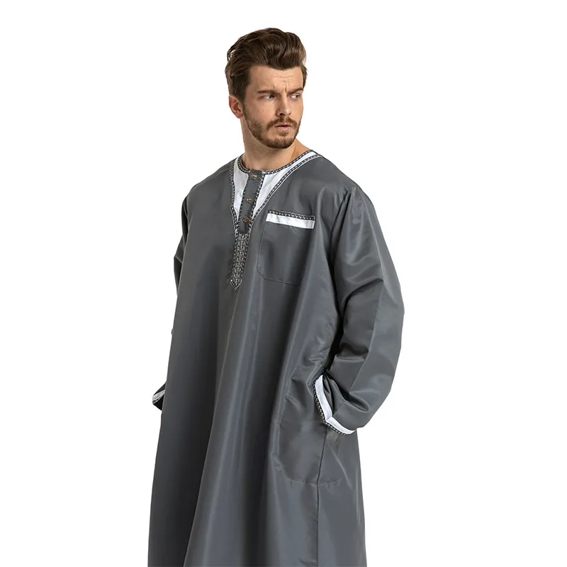 2019 человек мусульманская одежда тхбе Jubba мужской халат с длинным рукавом Саудовская Аравия тхбе Кафтан Исламская платье Винтаж Длинные